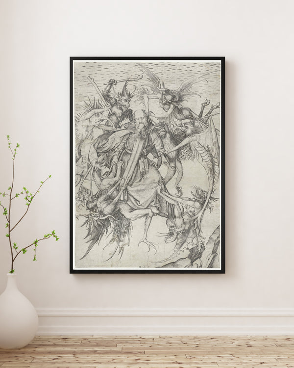 Martin Schongauer - Aziz Antonius'un Baştan Çıkarılması fine art baskı