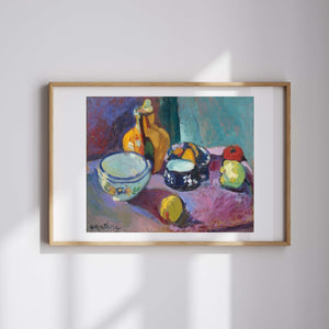 Henri Matisse - Tabaklar ve Meyveler Fine Art Baskı