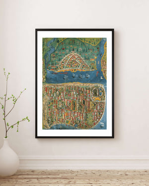 Matrakçı Nasuh - İstanbul ve Galata Fine Art Baskı