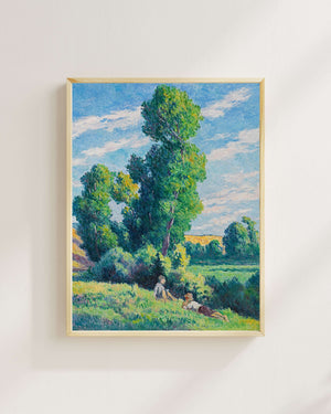 Maximilien Luce - Resting Under the Trees Around Moulineux
