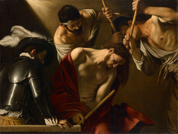 Michelangelo Merisi Caravaggio - Dikenli Taç Giydirilmesi tablo