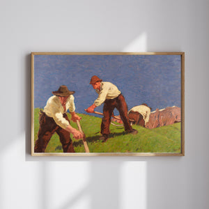 Albin Egger-Lienz - Dağda Ot Biçenler