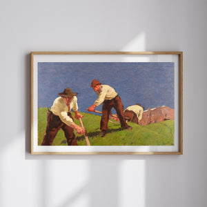 Albin Egger-Lienz - Dağda Ot Biçenler