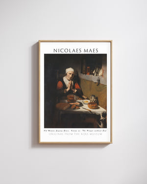 Nicolaes Maes - Sonsuz Dua Olarak Bilinen Dua Eden Yaşlı Kadın poster
