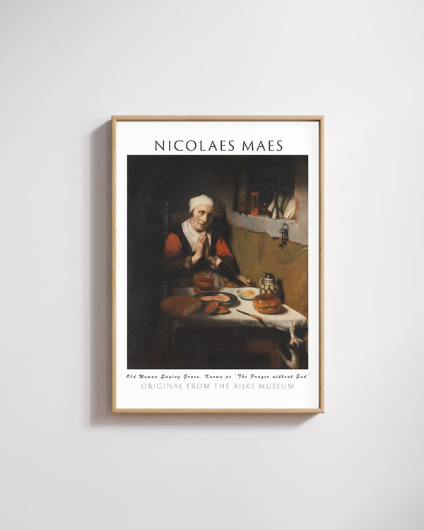 Nicolaes Maes - Sonsuz Dua Olarak Bilinen Dua Eden Yaşlı Kadın poster