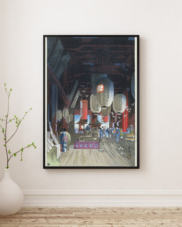 Narazaki Eishō - Asakusa’daki Kannon Tapınağı’nda