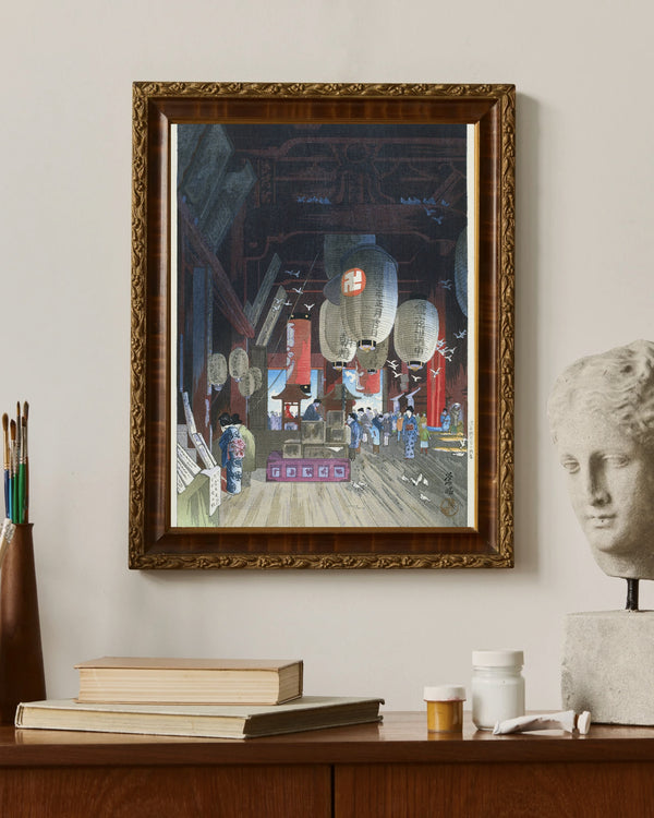 Narazaki Eishō - Asakusa’daki Kannon Tapınağı’nda