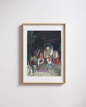 Narazaki Eishō - Asakusa’daki Kannon Tapınağı’nda fine art baskı