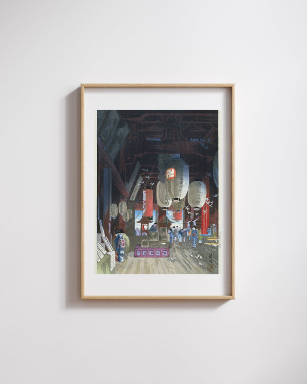 Narazaki Eishō - Asakusa’daki Kannon Tapınağı’nda