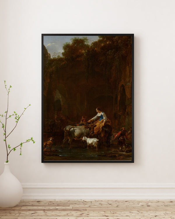 Nicolaes Pietersz Berchem - Roma Harabeleri Yanında Çobanlar poster