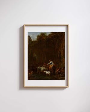 Nicolaes Pietersz Berchem - Roma Harabeleri Yanında Çobanlar fine art baskı