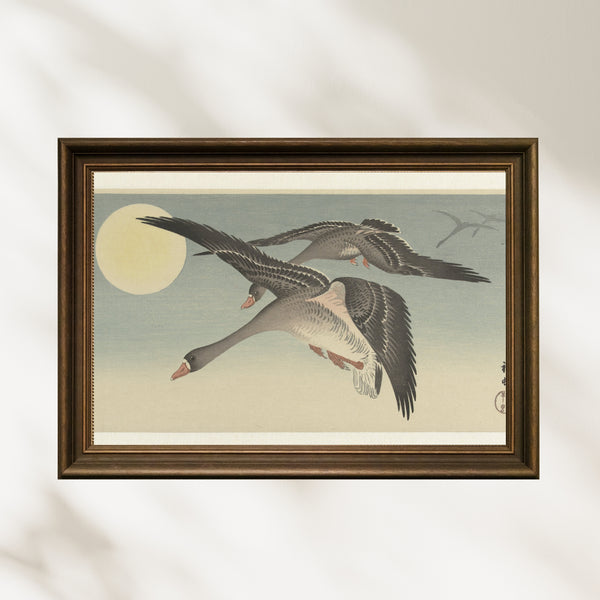 Ohara Koson - Dolunayda Kazlar