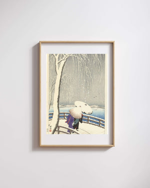 Ohara Koson - Yanagibashi’de Kar fine art baskı