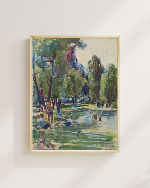 August Rieger - Eski Tuna’da Yıkananlar Fine Art Baskı