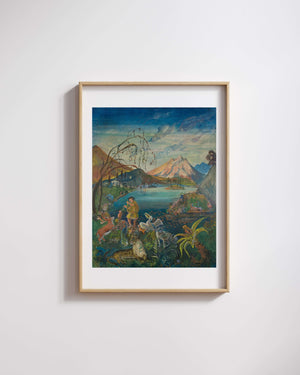 Oskar Laske - Hayvanlar Arasında Orpheus fine art baskı