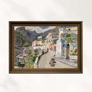 Oskar Laske - Positano Görünümü Fine Art Baskı