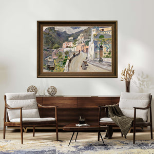 Oskar Laske - Positano Görünümü Fine Art Baskı