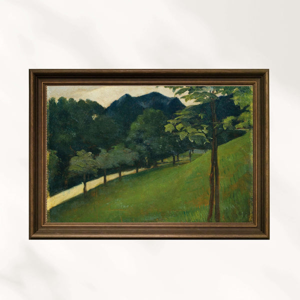 Otto Friedrich - Yeşil Bir Yamaçtan Alleye Bakış Fine Art Baskı