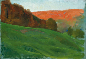Otto Friedrich - Yeşil Çayırın Ardındaki Sonbahar Ormanı Fine Art Baskı