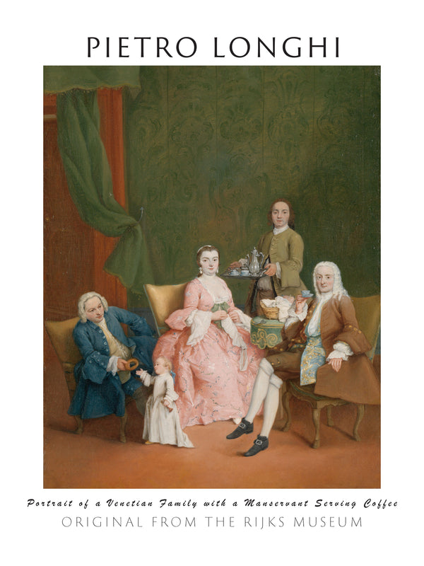 Pietro Longhi - Kahve Servis Eden Uşaklı Bir Ailenin Portresi fine art baskı