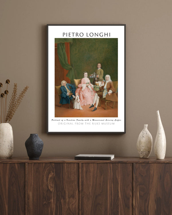 Pietro Longhi - Kahve Servis Eden Uşaklı Bir Ailenin Portresi çerçeve