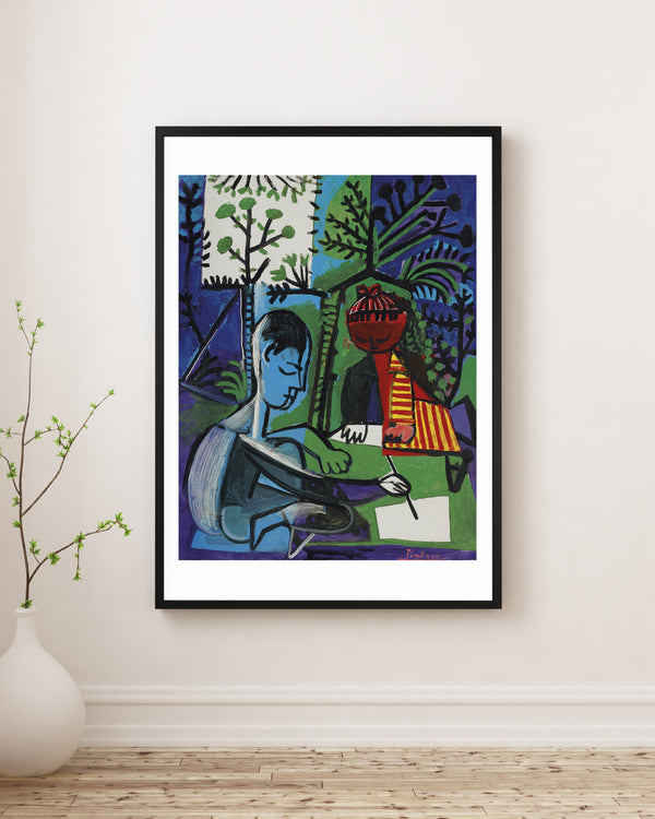 Pablo Picasso - Claude ve Paloma Resim Yaparken