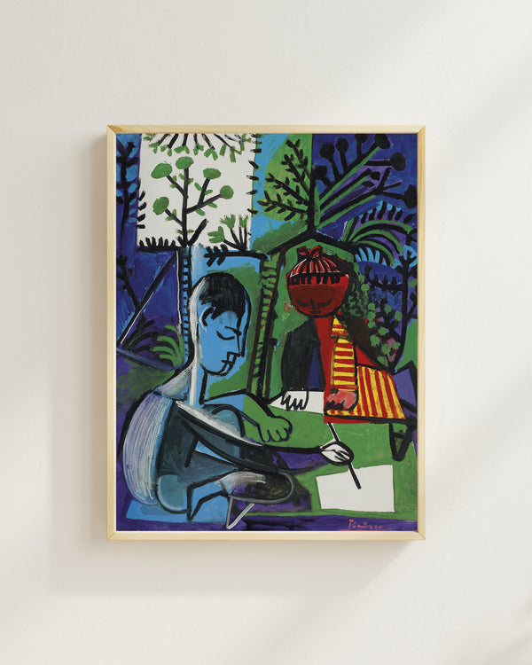 Pablo Picasso - Claude ve Paloma Resim Yaparken
