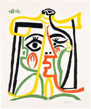 Pablo Picasso - Hasır Şapkalı Jacqueline Portresi Fine Art Baskı