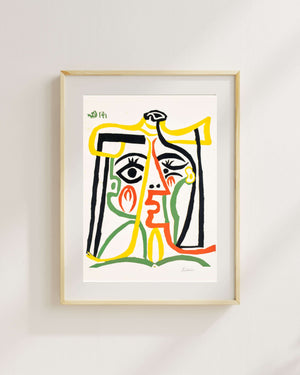 Pablo Picasso - Hasır Şapkalı Jacqueline Portresi Fine Art Baskı