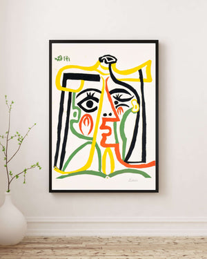 Pablo Picasso - Hasır Şapkalı Jacqueline Portresi Fine Art Baskı