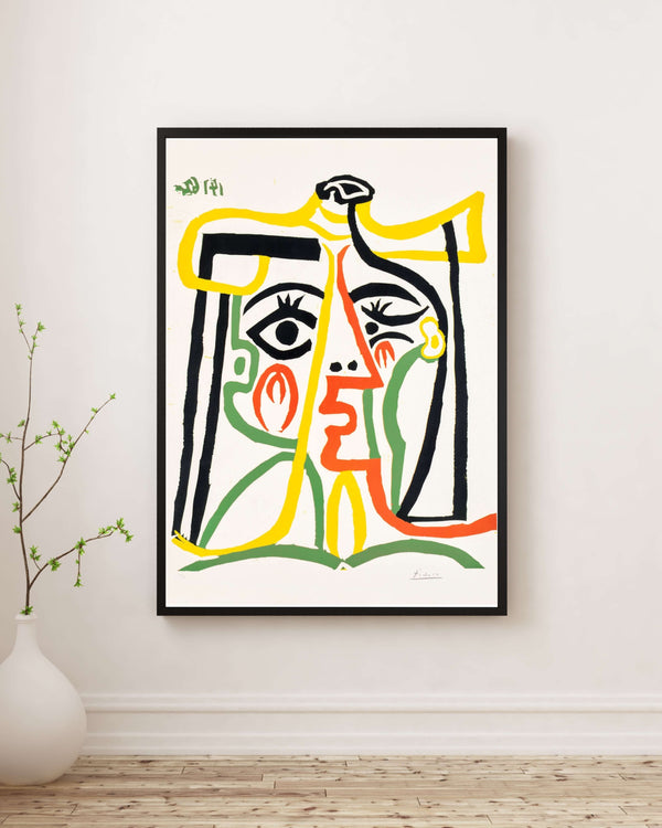 Pablo Picasso - Hasır Şapkalı Jacqueline Portresi Fine Art Baskı