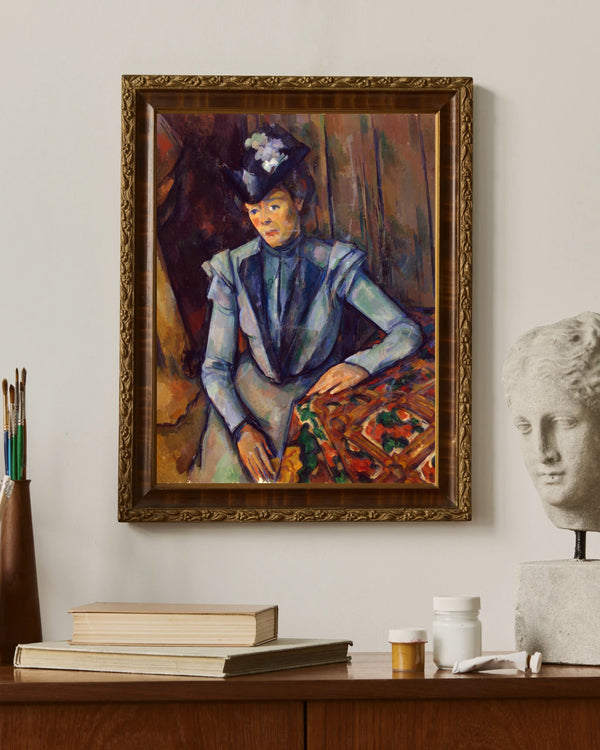 Paul Cézanne - Mavili Kadın Çerçeve