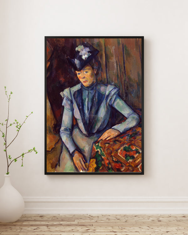 Paul Cézanne - Mavili Kadın Poster