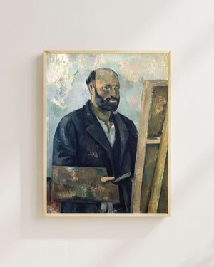 Paul Cézanne - Paletli Otoportre fine art baskı