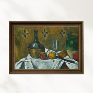 Paul Cézanne - Natürmort - Şişe Bardak ve Sürahi poster