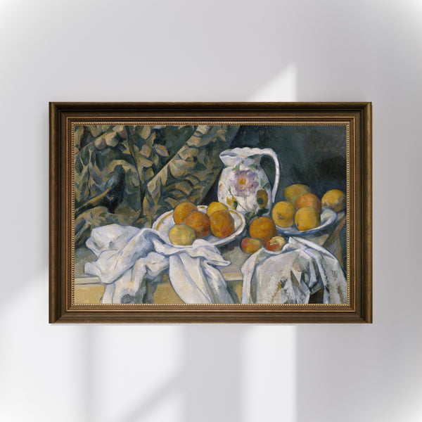 Paul Cézanne - Perdeli Natürmort Poster