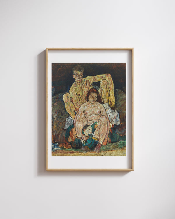 Egon Schiele - Çömelmiş İnsan Çifti Aile