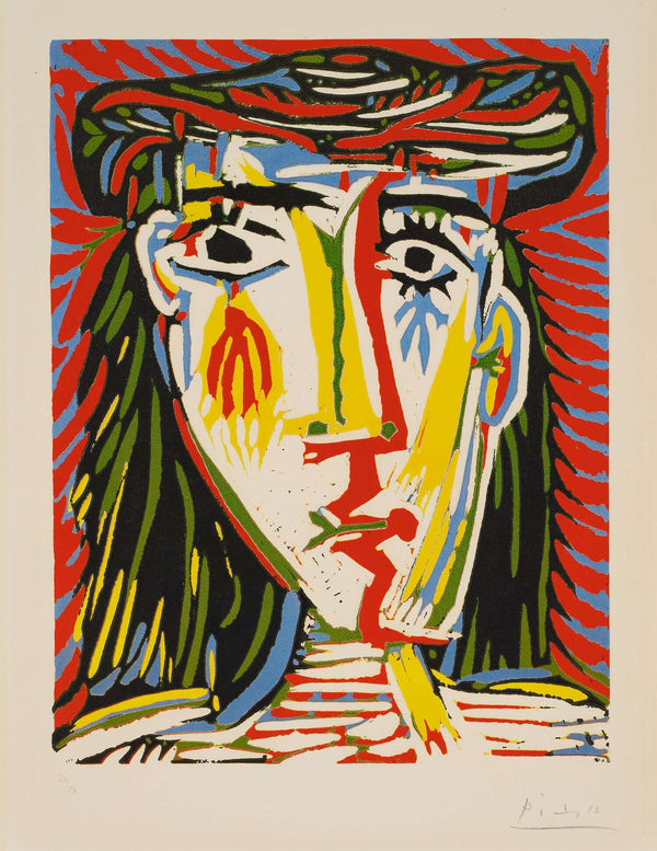 Pablo Picasso - Hasır Şapkalı Jacqueline Fine Art Baskı