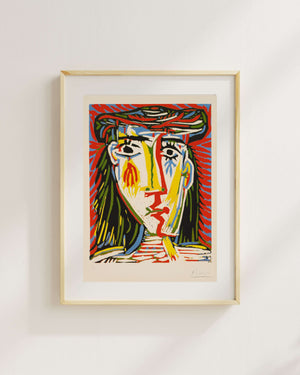Pablo Picasso - Hasır Şapkalı Jacqueline Fine Art Baskı