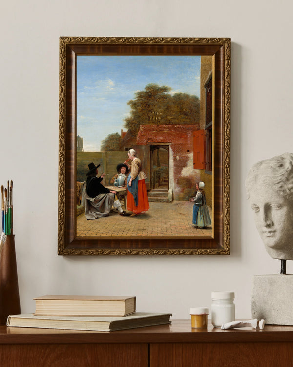 Pieter de Hooch - Hollanda Avlusu Çerçeve