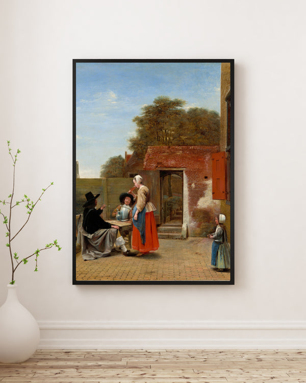Pieter de Hooch - Hollanda Avlusu Poster