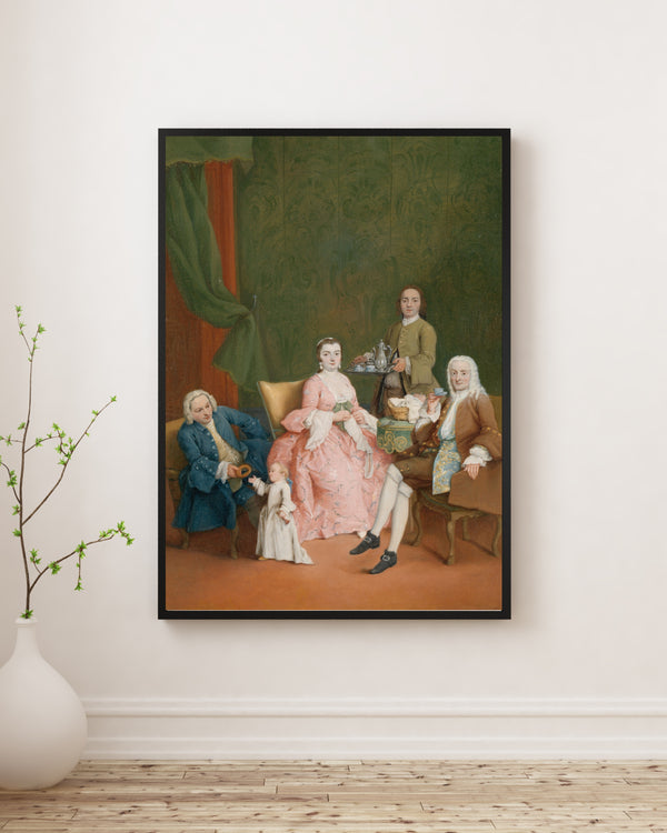 Pietro Longhi - Kahve Servis Eden Uşaklı Bir Ailenin Portresi Poster