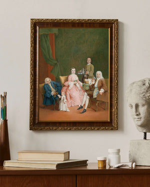 Pietro Longhi - Kahve Servis Eden Uşaklı Bir Ailenin Portresi Çerçeve