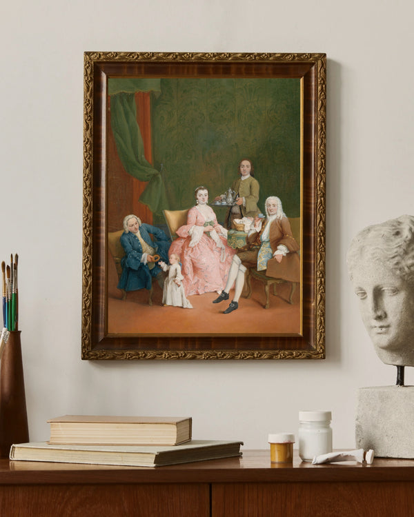 Pietro Longhi - Kahve Servis Eden Uşaklı Bir Ailenin Portresi Çerçeve
