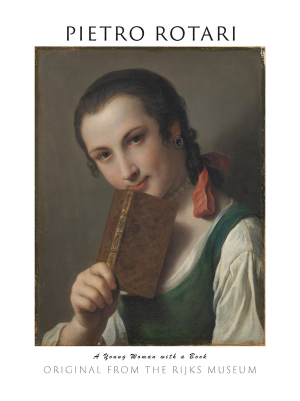 Pietro Rotari - Kitaplı Genç Kadın fine art baskı