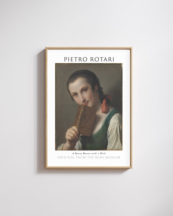 Pietro Rotari - Kitaplı Genç Kadın poster