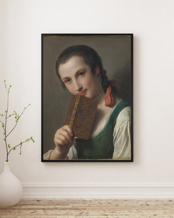 Pietro Rotari - Kitaplı Genç Kadın poster