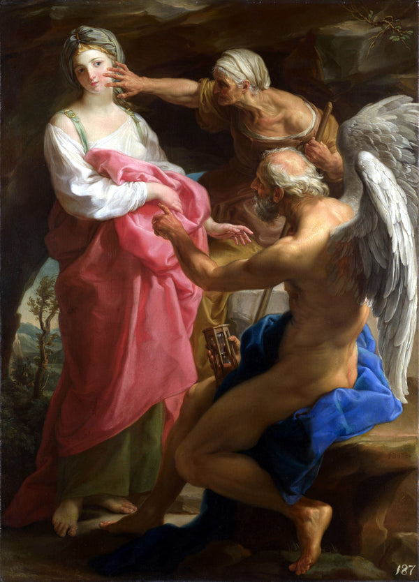 Pompeo Girolamo Batoni - Zamanın Yaşlılığa Güzelliği Yok Etmesini Emretmesi