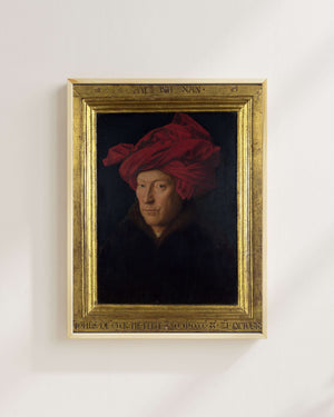 Jan van Eyck - Kırmızı Sarıklı Bir Adamın Portresi fine art baskı