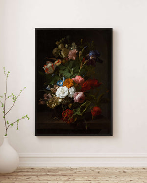 Rachel Ruysch - Vazoda Çiçekler fine art baskı